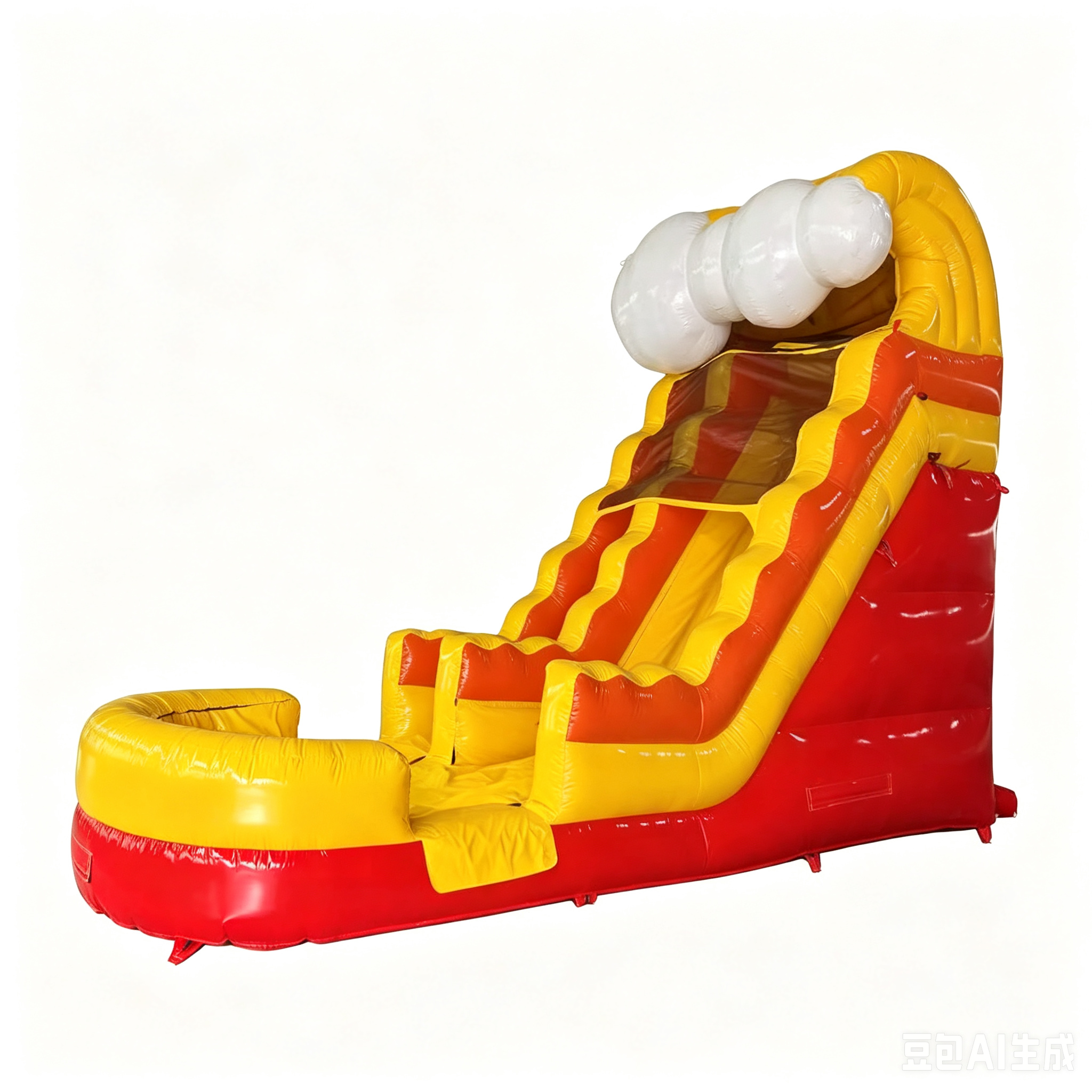 Yellow and Red Wave Style Water Slide