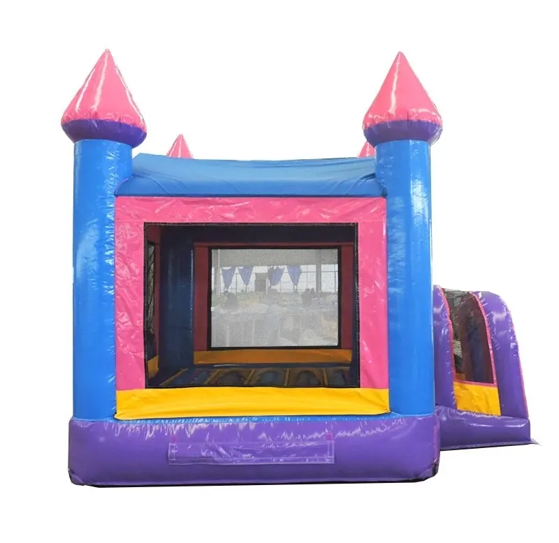Compact Kids 10' Pink Bounce House with Blower - Image 2