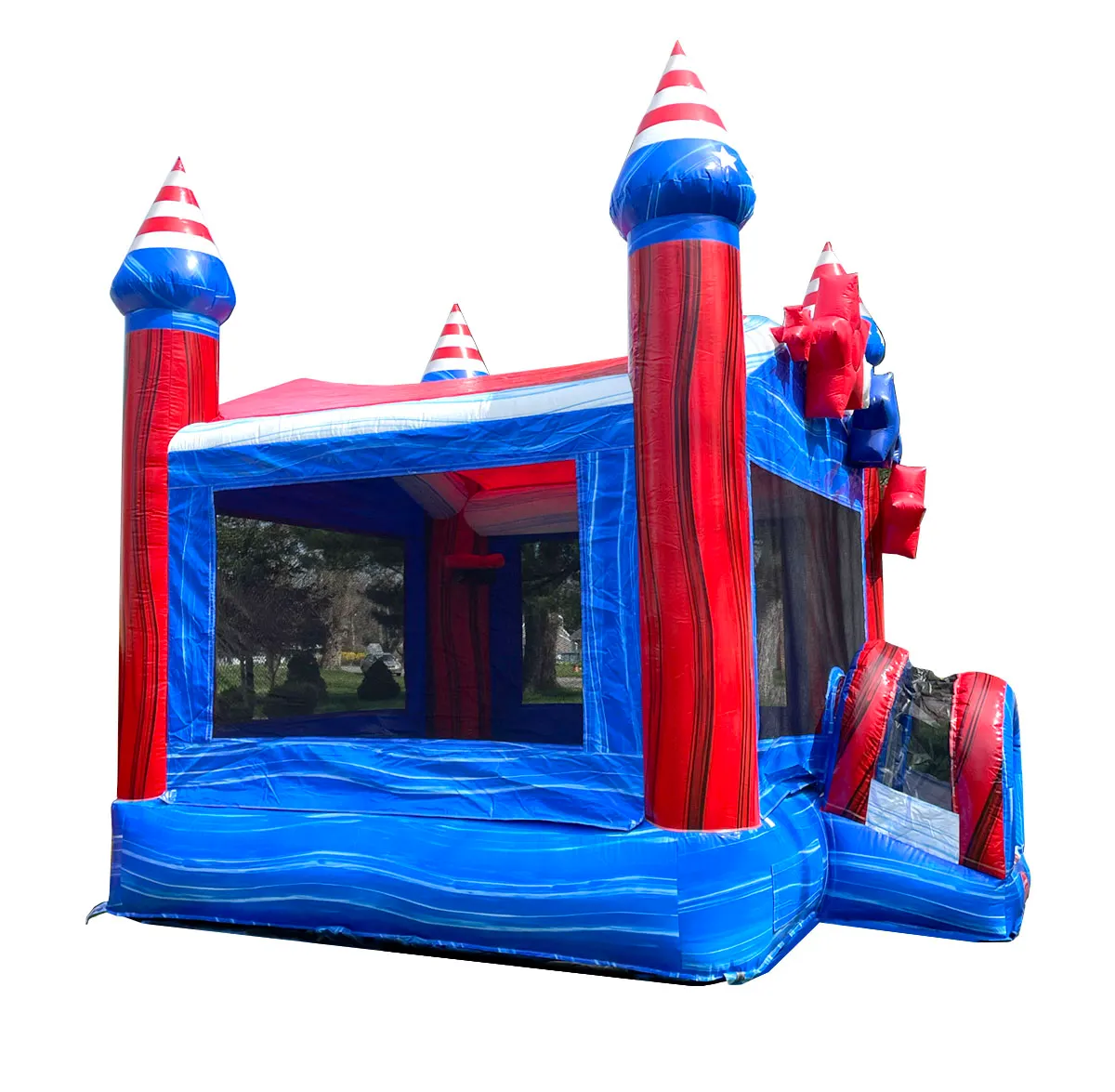 Commercial Inflatable Bounce House with Blower, Stars and Stripes - Image 2