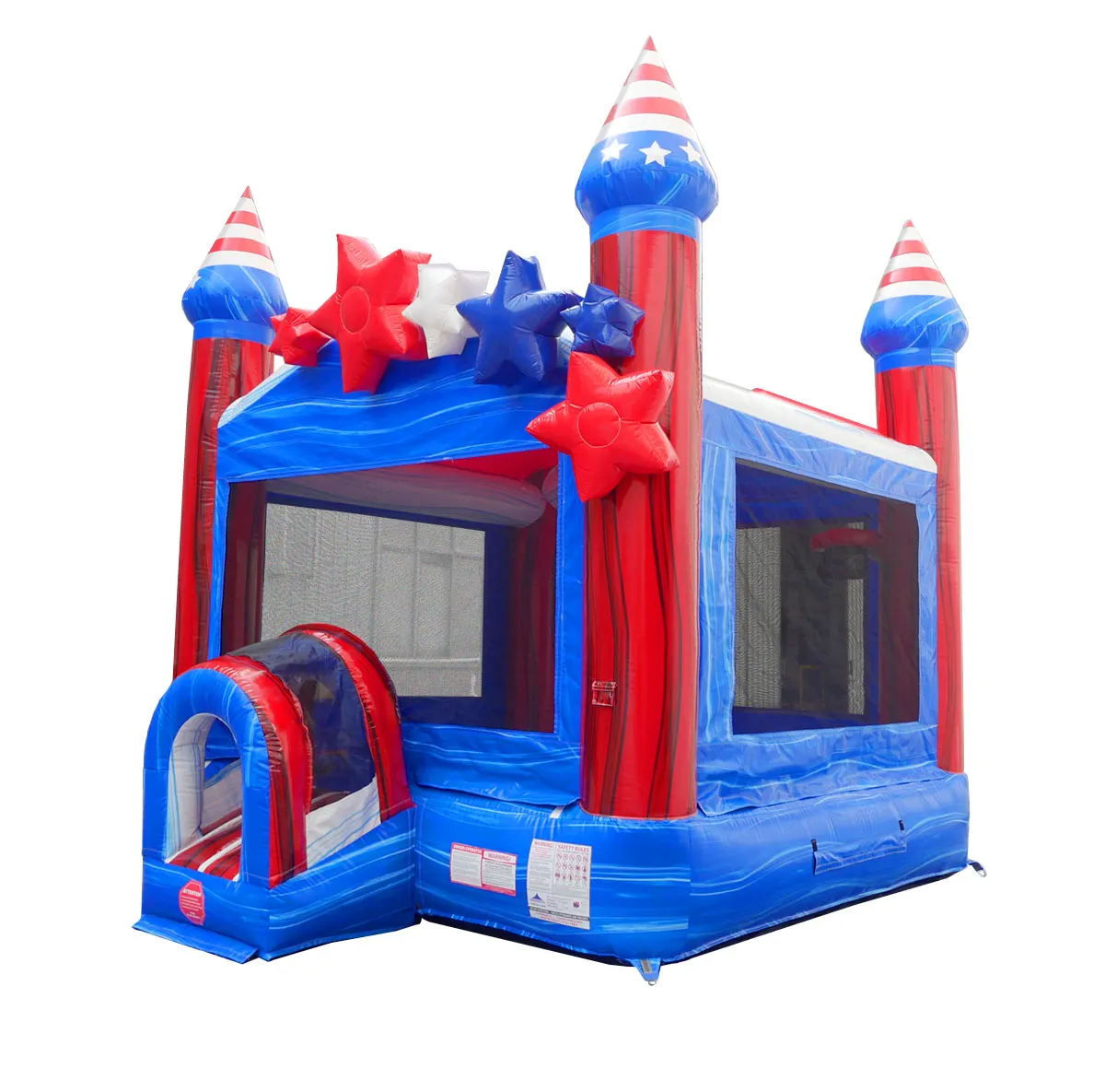 Commercial Inflatable Bounce House with Blower, Stars and Stripes