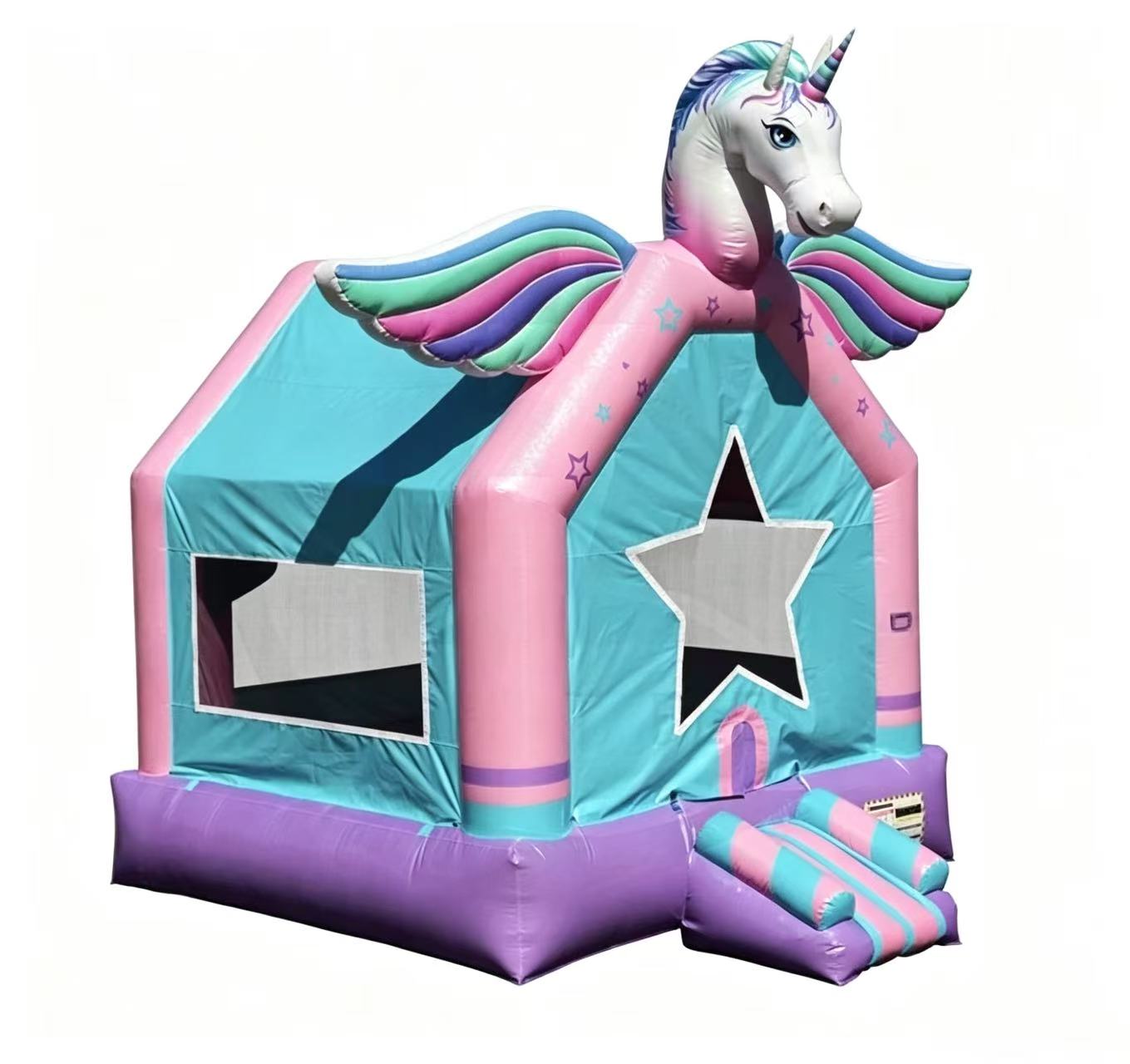 Unicorn Inflatable Bounce House With Small Slide - Image 2