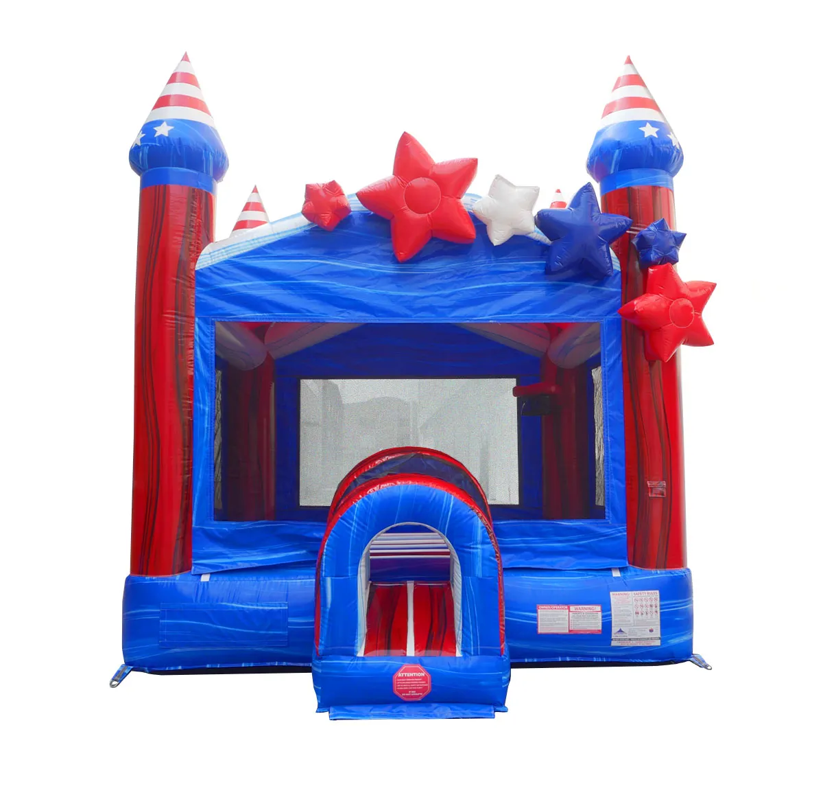 Commercial Inflatable Bounce House with Blower, Stars and Stripes - Image 3