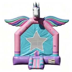 Unicorn Inflatable Bounce House With Small Slide