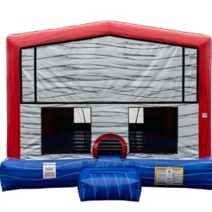 Red Frame House Style Inflatable Bounce House