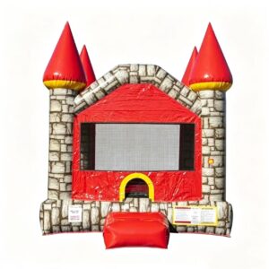 Red Turret Stone Castle Inflatable Bounce House