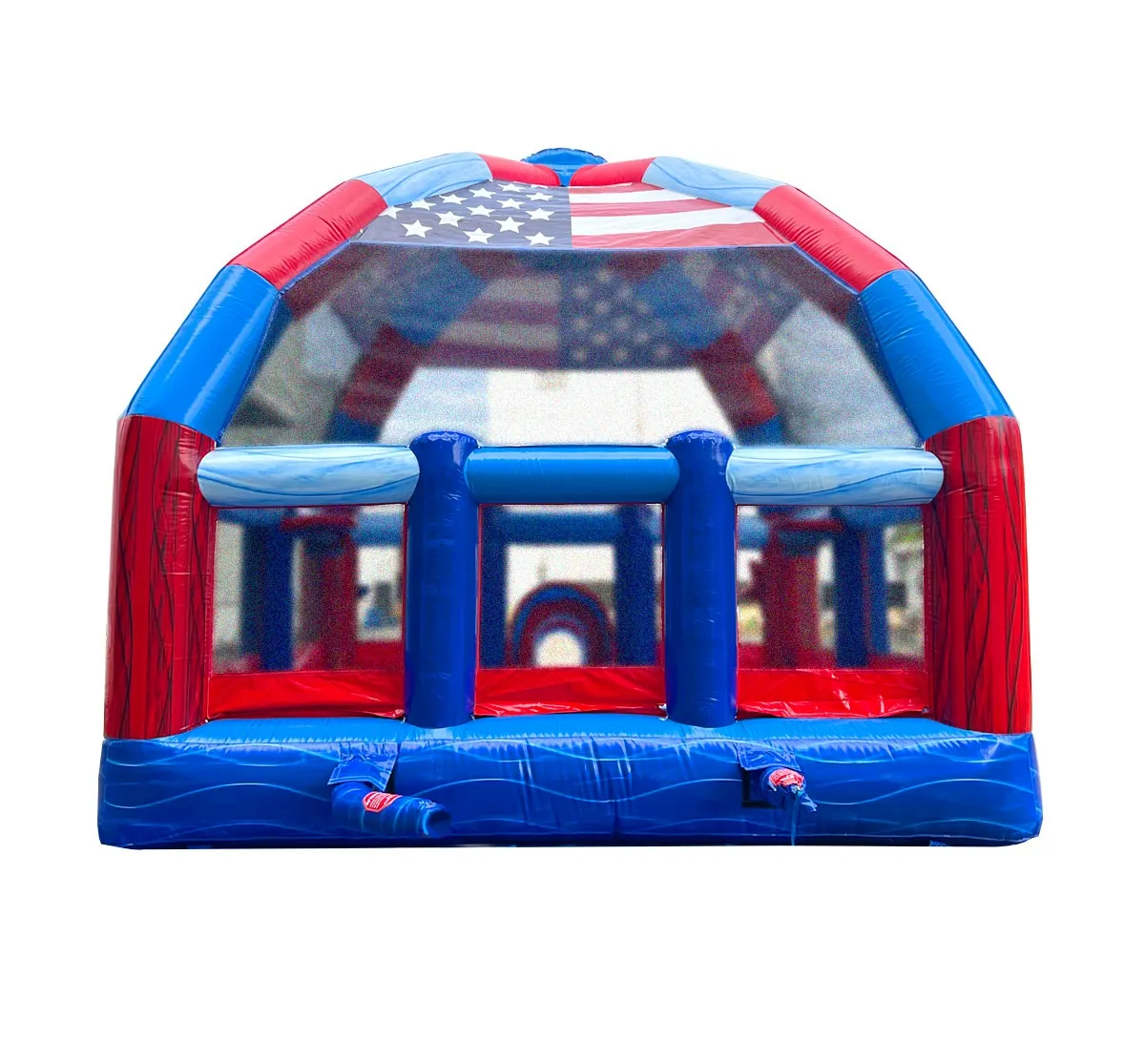 Big Bubba 22' x 22' Red, White Blue Marble Giant Bounce House with Blower - Image 3
