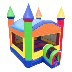 Rainbow Castle Inflatable Bounce House with Blower