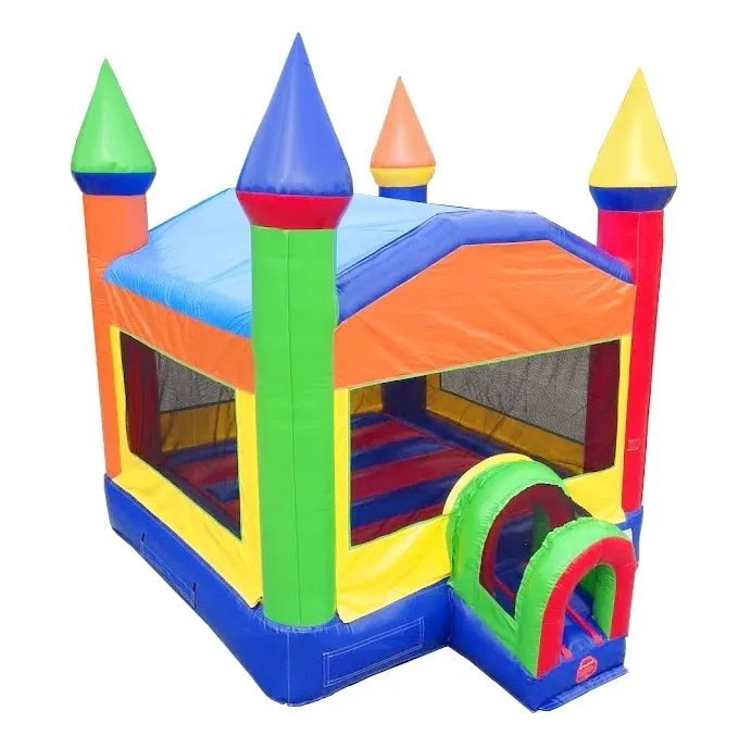 Rainbow Castle Inflatable Bounce House with Blower