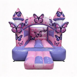 Girls Butterfly Curved Arch Bouncy Castle