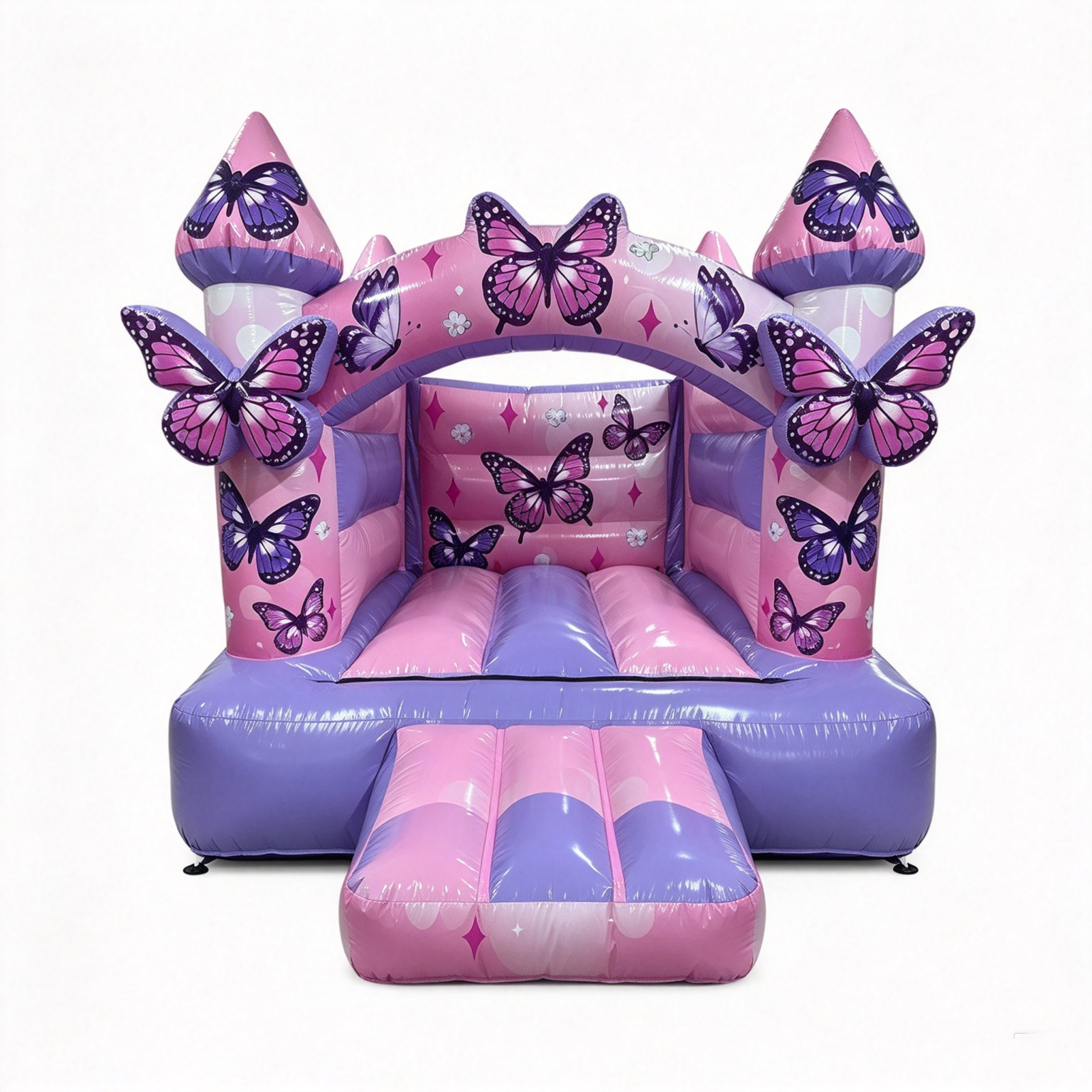 Girls Butterfly Curved Arch Bouncy Castle