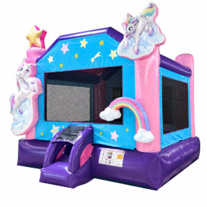 Rainbow Unicorn Star Inflatable Bounce House