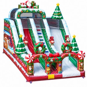 Christmas Theme Triple Lane Inflatable Slide for Holiday Activities - Image 2