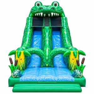 Crocodile Theme Double Lane Inflatable Slide for Safe Sliding Games - Image 3
