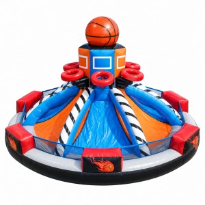 Custom Multi-Hoop Inflatable Basketball Game for Themed Play Areas