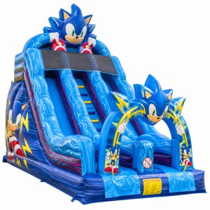 Blue Speed Hedgehog Theme Double Lane Inflatable Slide for Event Rentals - Image 3
