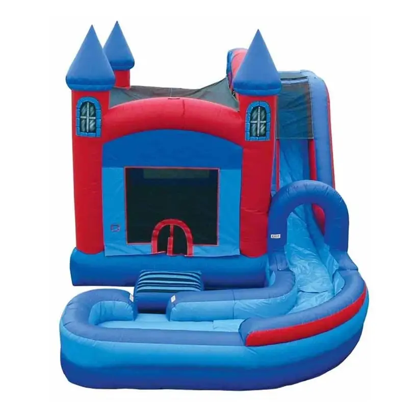 castle combo bounce house with slide 1