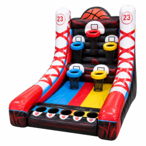 Multi-Level Inflatable Basketball Shooting Game for Themed Play Areas