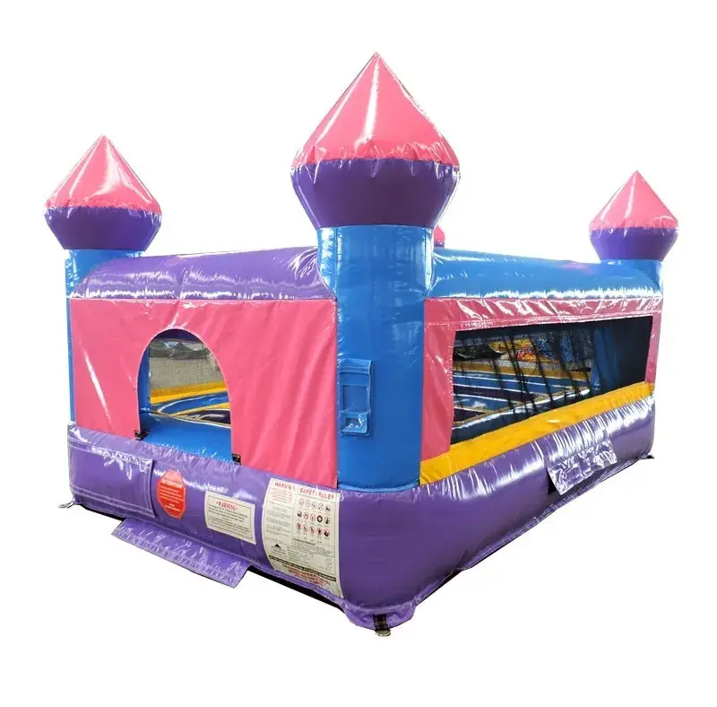 junior pink castle indoor bounce house with blower 1