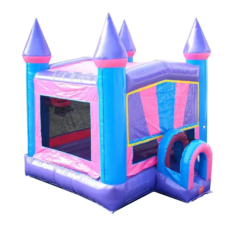 modular pink inflatable bounce house with blower 1