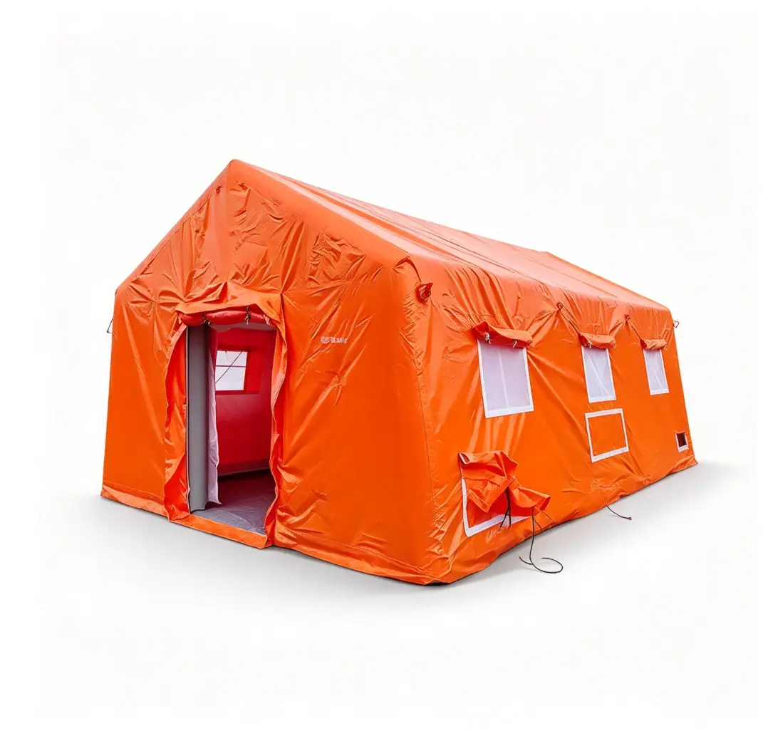 orange inflatable medical rescue tent