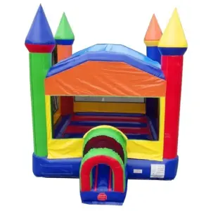 rainbow castle inflatable bounce house with blower 1