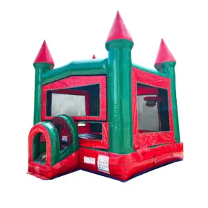 red marble modular bounce house with blower 1
