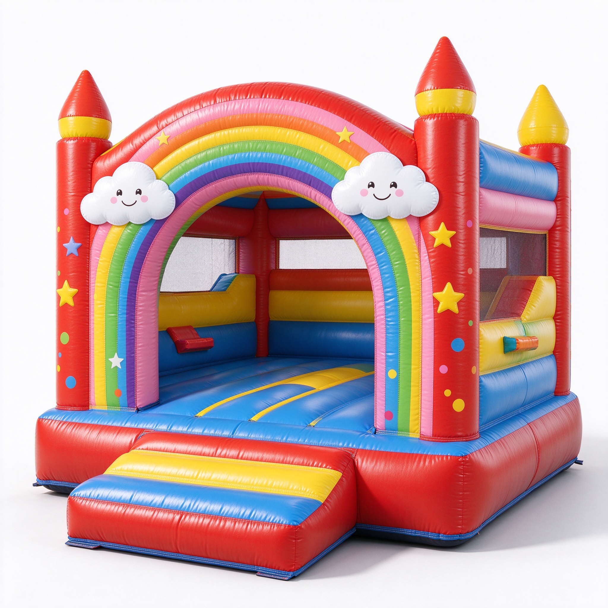 Rainbow Cloud Inflatable Bounce Castle