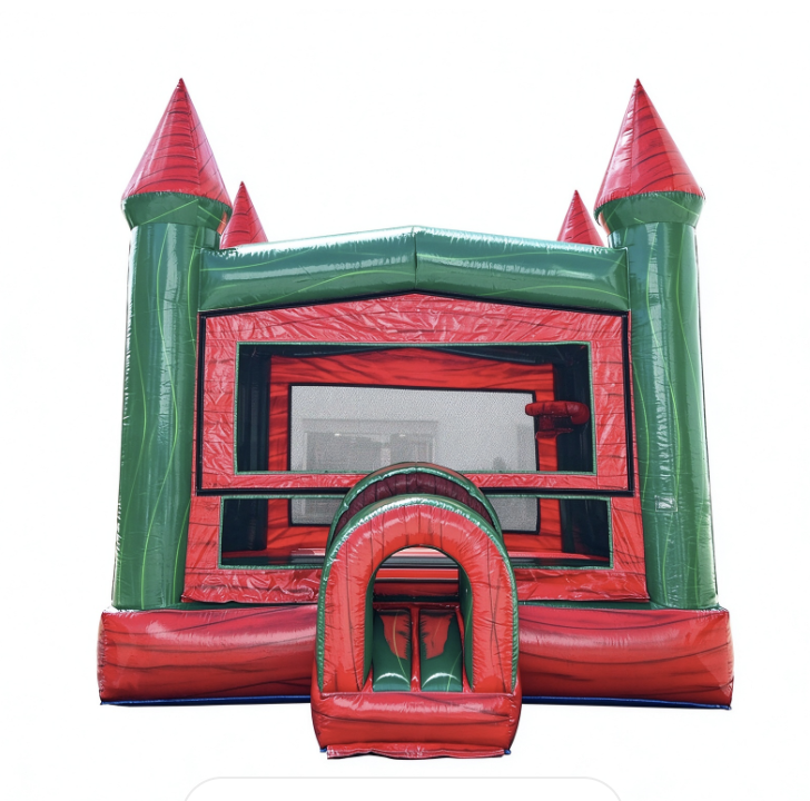 Red Green Marble Inflatable Bounce Castle
