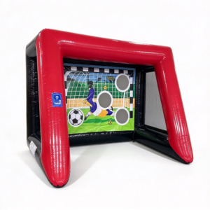 Red & Black Inflatable Football Shootout for Community Fun Days