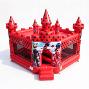 Ladybug Castle Bounce House for Backyard Parties