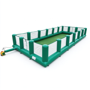 Green and White Inflatable Soccer Field for Adult Entertainment
