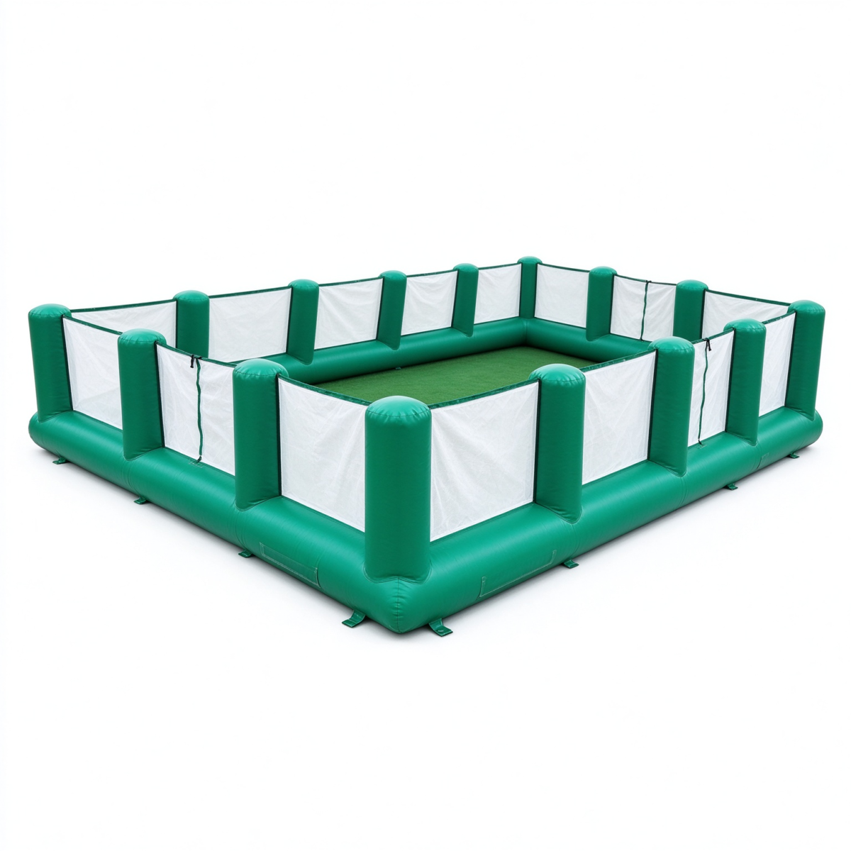 Green and White Inflatable Soccer Field for Adult Entertainment - Image 2